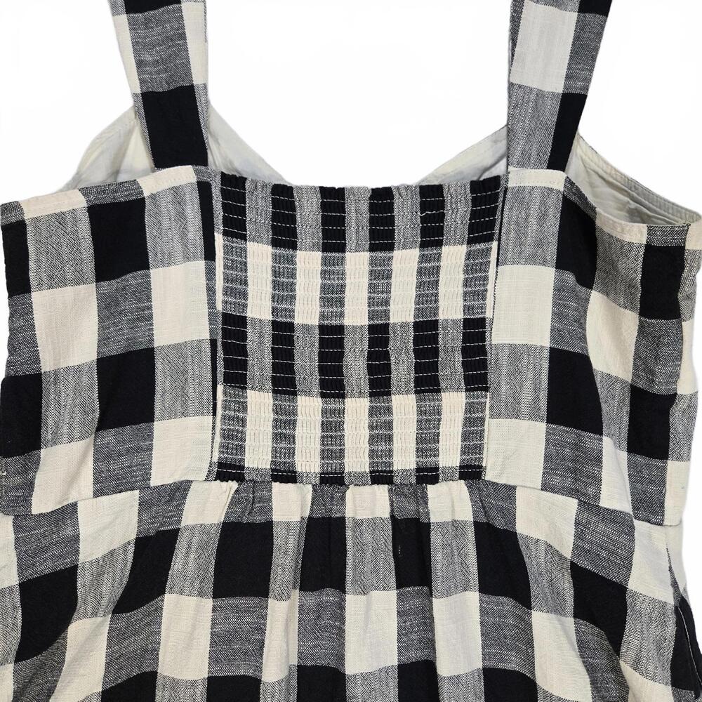 Rachel Roy XXL Black White Gingham Cotton Midi Dress Button Front Pockets - Picture 3 of 9
